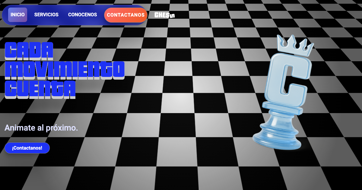 Ejemplo de landing page profesional creada por DuvalTech - Chess Producciones